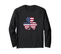 Cool USA Flag Shamrock for Irish American A St Patricks Day Long Sleeve T-Shirt
