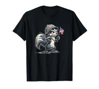 Cool USA Skunk Costume with America Flag for Military Lovers T-Shirt