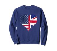 Cool USA UK Flag for Proud British American Independence Day Sweatshirt