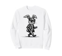Cool Vintage 1920s Gangster Easter Bunny for Men Women Sweatshirt