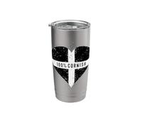 Cool Vintage Cornwall Flag Proud Cornish Roots Expat Pride Stainless Steel Insulated Tumbler