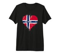Cool Vintage Norway Flag 17 May Proud Norwegian Pride Roots Premium T-Shirt