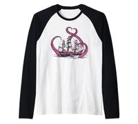 Cool Vintage Ocean Marine Octopus Sea Life Cthulhu Octopus Raglan Baseball Tee