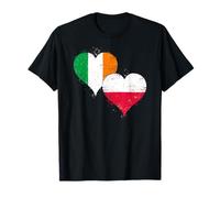 Cool Vintage Poland Ireland Flag A Proud Polish Irish Pride T-Shirt