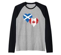 Cool Vintage Scotland Canada Flag A Proud Scottish Canadian Raglan Baseball Tee
