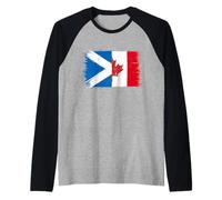 Cool Vintage Scotland Canada Flag A Proud Scottish Canadian Raglan Baseball Tee