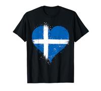 Cool Vintage Shetland Islands Flag Heart A Proud Shetlander T-Shirt