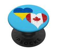 Cool Vintage Ukraine Canada Flag A Proud Ukrainian Canadian PopSockets Adhesive PopGrip