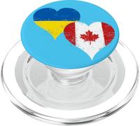 Cool Vintage Ukraine Canada Flag A Proud Ukrainian Canadian PopSockets PopGrip for MagSafe