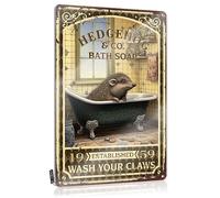 Cool Wall Decor Accessory Humor Hedgehog Bath Soap Wash Your Claws For Saloon - Restroom Decor Customizable(20X30CM)