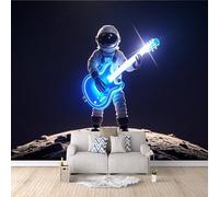 Cool Wallpaper Light Astronaut Guitar, Mural 3D Modern Galaxy Stars 300x256cm Quick DIY Creative Poster Modern Photomurals Giant Backdrop Bedroom Living Room Kids Room