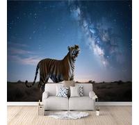 Cool Wallpaper Light Galaxy Tiger, Mural Wallpaper Non-Woven Art Wild Kids Room Decoration No Mess No Fuss Create A Feature Wall Safe for Kids Room 500X280Cm