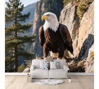 Cool Wallpaper Light Mountain Flying Eagle, Mural Wallpaper Non-Woven Bald Eagle Kids Room Decoration Hide Uneven Walls Create A Feature Wall Moisture-Resistant 250X175Cm