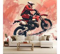 Cool Wallpaper Light Off-Road Motorcycle, Mural 3D Modern Off-Road Motorcycle 150x105cm Gothic Mural Wallpaper Quick DIY Creative Poster Modern Photomurals Giant Backdrop Bedroom Living Room