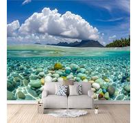 Cool Wallpaper Light Transparent Stone, Mural Wallpaper Non-Woven Beautiful Seascape Kids Room Decoration No Mess No Fuss Create A Feature Wall Safe for Kids Room 500X280Cm