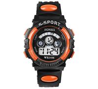 Cool Watches for Boys Digital Sports Wrist Watch Children Boy Alarm Kid's Watch (Orange, One Size)