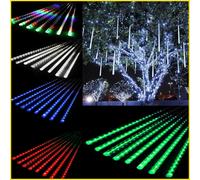(Cool White) 8 Tube 30CM 144 LED Meteor Shower Lights Led Falling Rain Fairy Light LED String Lights Outdoor Christmas Light