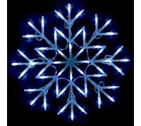 Almineez Christmas 50 LED Snowflake Light Flashing Silhouette Home Window Xmas Festive Decoration Flashing Lights - New Year Light Up Party (Cool White)