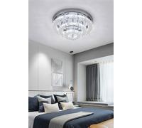 Cool White Light 3-Tier Chic Crystal Ceiling Light with Chrome Finish Living and Home Silver One Size