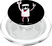 Cool White Mascot Double Rock Hand Signs Punk Vibe Graphic PopSockets PopGrip for MagSafe