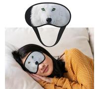 Cool White Wolf with Green Eyes Eye Masks for Sleep Soft Comfort Sleep Masks with Elastic Strap Adjustable Blackout Eye Shade Covers for Women Men Travel/Sleeping