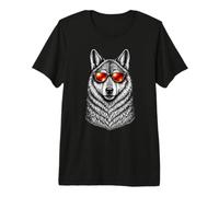 Cool Wild Alpha Wolf Sunglasses Vintage Sketch Style Premium T-Shirt