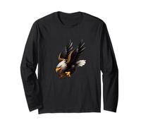 Cool Wild USA Eagle Hunting Illustration Graphic Designs Long Sleeve T-Shirt
