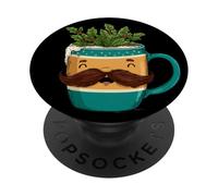 Cool Winter Cup with Hot Drink and Mistletoe Costume PopSockets Adhesive PopGrip