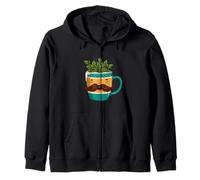 Cool Winter Cup with Hot Drink and Mistletoe Costume Zip Hoodie