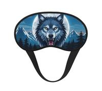 Cool Wolf Eye Mask for Sleeping Soft Satin Sleep Shade Cover Blindfold with Elastic Strap Travel Nap Blackout Eye Shade Cover for Women Men