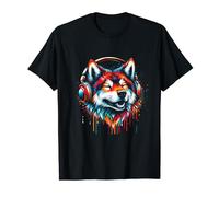 Cool Wolf Headphone Music Art Christmas Birthday T-Shirt