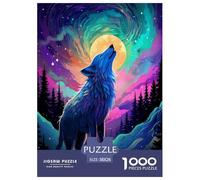 Cool Wolf Jigsaw Puzzle 1000 Pieces Animal for Adults Fun Education Game Toy Intellectual Game Decoration Stress Relief Relaxation And Intelligence 38x26cm/1000pcs