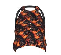 Cool Wolf Red Flame Print Baby Car Seat Covers, Breathable Nursing Cover Breastfeeding Cover, Stroller Covers, Multi-use Infant Carseat Canopy, Baby Boys Girls Newborn Essentials