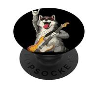 Cool Wolf Rocker Funny Dog Music Lover Graphic Playful Sharp PopSockets Adhesive PopGrip