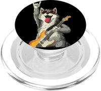 Cool Wolf Rocker Funny Dog Music Lover Graphic Playful Sharp PopSockets PopGrip for MagSafe