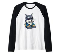 Cool Wolf Summer Vibes Comic Raglan Baseball Tee