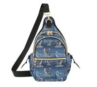 Cool Wolves Snow Mountain Starry Lightweight Shoulder Sling Bag Pattern Print Weekend Trip