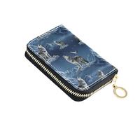 Cool Wolves Snow Mountain Starry Women's Wallet Leather 9 Credit Card Slots & 2 Cash Slots Small Mens Wallet with Coin Pocket