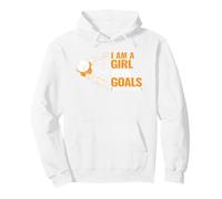 Cool Womens Motivational Goals I am a Girl with Goals Soccer Pullover Hoodie