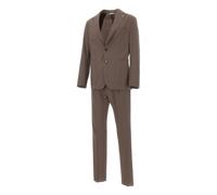 Cool Wool Stretch Suit - male - Manuel Ritz - Single Breasted Suits - Brown - S - Suits S