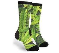 Cool Words Leaf Weed Unisex Athletic Crew Sock Breathable Warmer Sock Funky Hiking Socks For Cycling Climbing Running
