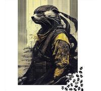 Cool Yellow Otter Samurai 1000 Pieces Jigsaw Puzzles for Adults Creative Rectangular Jigsaw Paper Puzzles Game Brain Teasers Toy 1000pcs (38x26cm)
