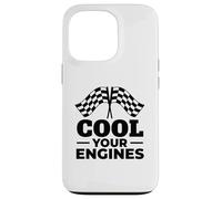 Cool Your Engines Racing Checkered Flags Drag Racer Case for iPhone 13 Pro
