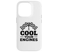 Cool Your Engines Racing Checkered Flags Drag Racer Case for iPhone 14 Pro