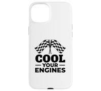 Cool Your Engines Racing Checkered Flags Drag Racer Case for iPhone 15 Plus