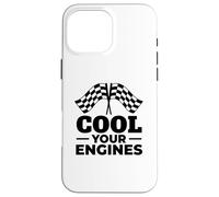 Cool Your Engines Racing Checkered Flags Drag Racer Case for iPhone 16 Pro Max