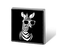 Cool Zebra Button Pins Square Badge Personalized Button Brooch Lapel Pins for Women Men Gifts