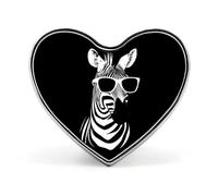 Cool Zebra Heart Badge Funny Lapel Pins Personalized Button Brooch Pin for Clothing Bag Accessories