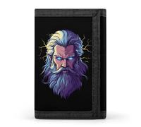 Cool Zeus God Greek Mythology Men Trifold Wallets with Card Holders Keychain Slim Purse Money Clip for Women