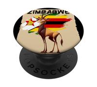Cool Zimbabwe Gazelle Costume in Zimbabwean Colors PopSockets Adhesive PopGrip